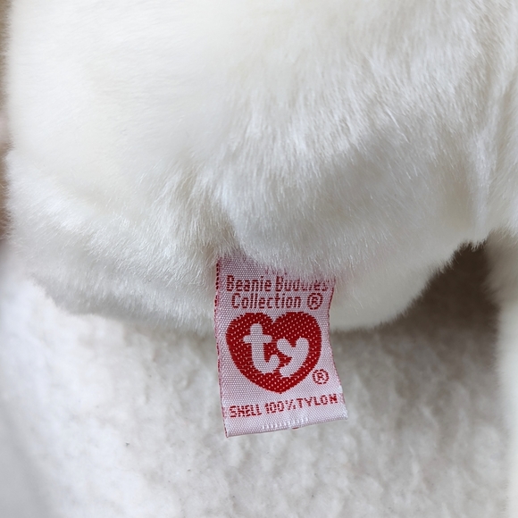 Halo Angel Bear Ty Beanie Buddies White Plush Brown Nose Iridesent Wings Clean - Picture 9 of 12